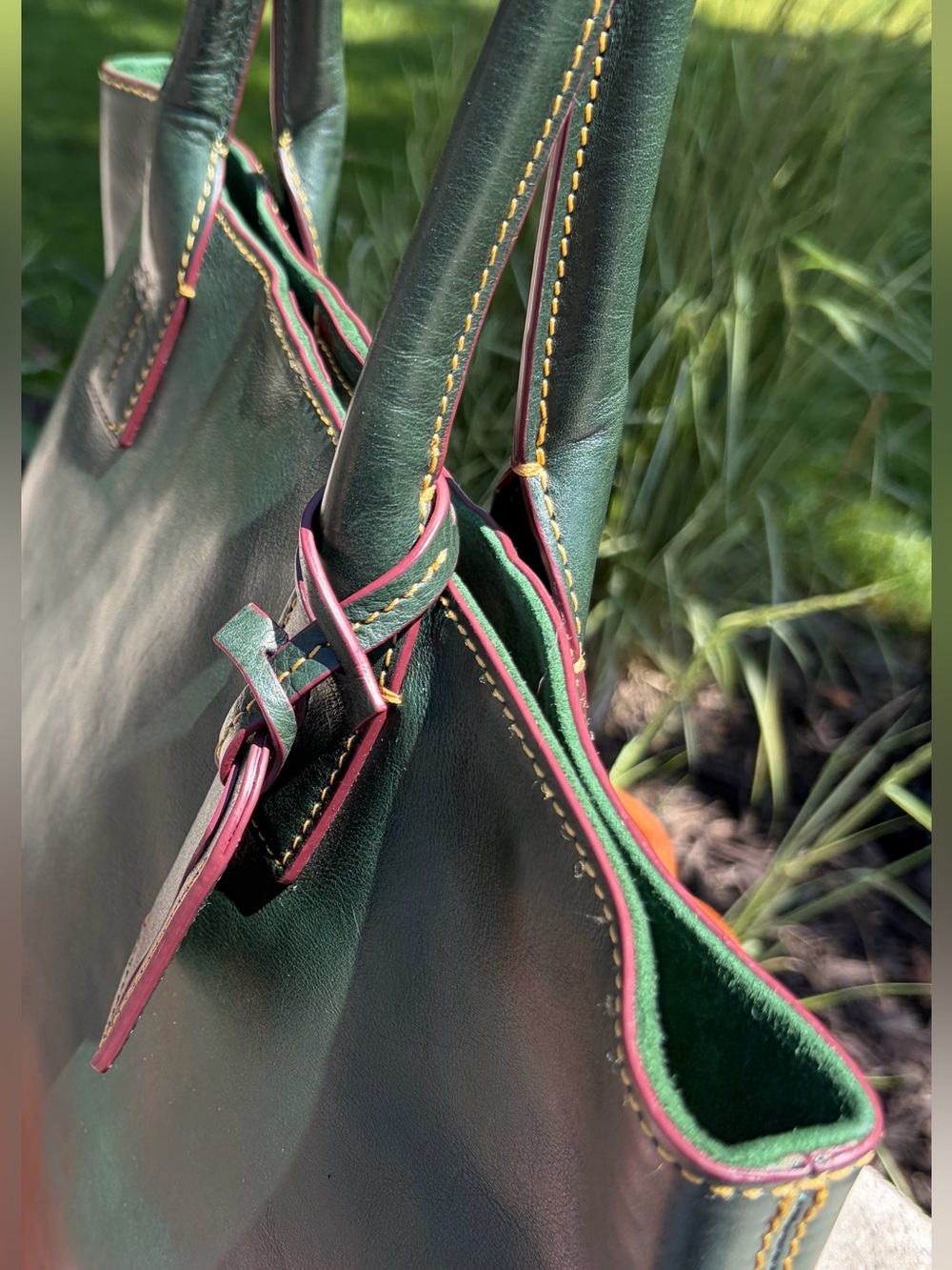 Dooney & Bourke Kristen Red Florentine Leather Tote Like New - Picture 5 of 17
